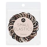 Qooocy 120 Pcs Small Hair Ties for Thin Hair & Kids - 1 Inch, 2mm No-Damage Elastic Bands in, Natural