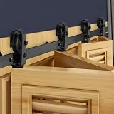 VEVOR Kit Quincaillerie de Porte Grange Coulissante Pliante, 1524 mm, Rail Simple Robuste, Montage par Haut, Coulissement Fluide, pour 4 Portes 35,56 cm de Placard, Buanderie, Portes Non Incluses