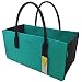 Produktbild RAIKOU KULT Filz-Tasche Shopper NEU Filzkorb Einkaufstasche Henkeltasche Zeitungskorb Stabile Kaminholztasche Zeitungsständer auch für Spielzeug Garten Picknick Strand (Seegrün/Anthrazit,50x25x25cm)