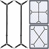 Bed Sheet Holder Straps - Sheet Straps Adjustable Bed Sheet Clips Fasteners Keep Sheets Stays in Place,2Pcs/Set Black