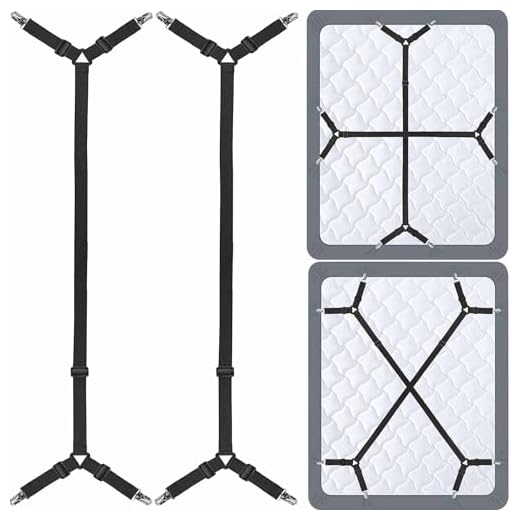 Bed Sheet Holder Straps - Sheet Straps Adjustable Bed Sheet Clips Fasteners Keep Sheets Stays in Place,2Pcs/Set Black
