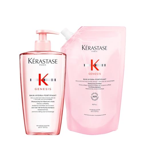 Kérastase Genesis, szampon do delikatnych włosów, odżywcza i wzmacniająca kąpiel przeciw wypadaniu włosów, Bain Hydra-Fortifiant, 2 x 500 ml