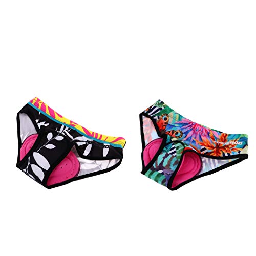 YIJU Andar de Bicicleta Roupa íntima Acolchoada de Bicicleta Ciclismo Briefs Shorts Calças Coloridas