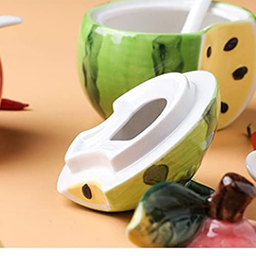 Frascos de especias con etiqueta de salinidad y otros condimentos, puede contener azúcar, tarro de almacenamiento de cerámica de frutas for cocina con tapa y cuchara Tarros