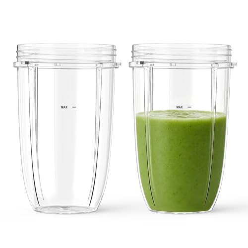 2 Pack 24 oz Replacement Blender Cups Compatible with NutriB
