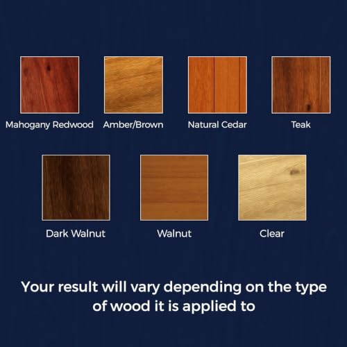 Image of Wood Stain and Sealer in One, Water Based Non-Toxic, Fast Dry, Waterproof Interior & Exterior Wood Stain & Wood Sealant for Furniture, Decks, Fences, Cabinets, Pergolas, Wood Siding, 1Gal, Amber /Brown