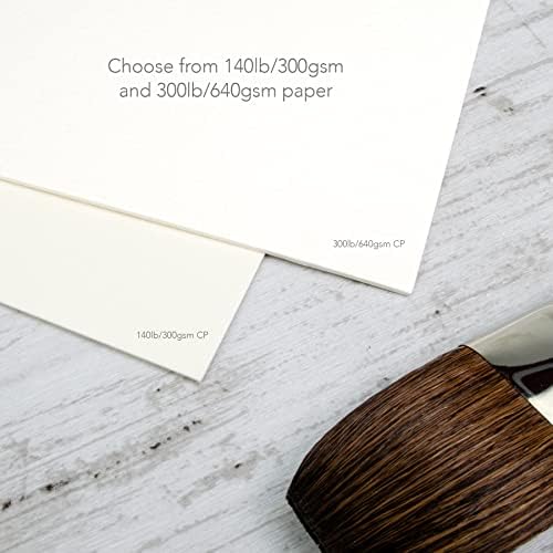 Fluid 100 Watercolor Paper, 11 x 14 Pochette, 8 Sheets, 140 lb (300 GSM) 100% Cotton Cold Press for Artist Painting and Wet Media