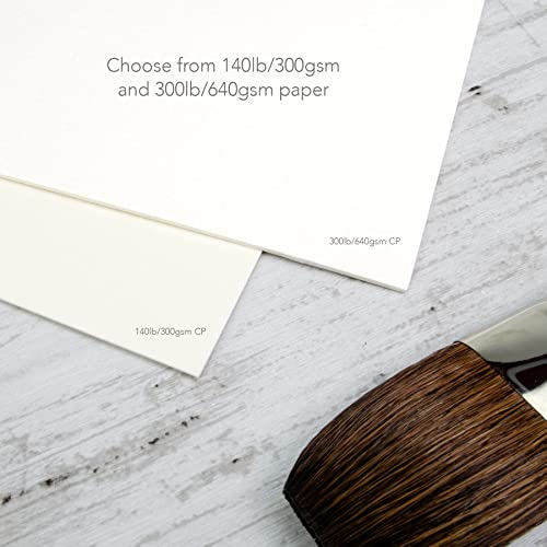 Fluid 100 Artist Watercolor Block, 140 Lb (300 Gsm) 100% Cotton Cold Press Pad For Watercolor Painting And Wet Media W/ Easy Block Binding, 6 X 8 Inches, 15 Sheets #TOP4