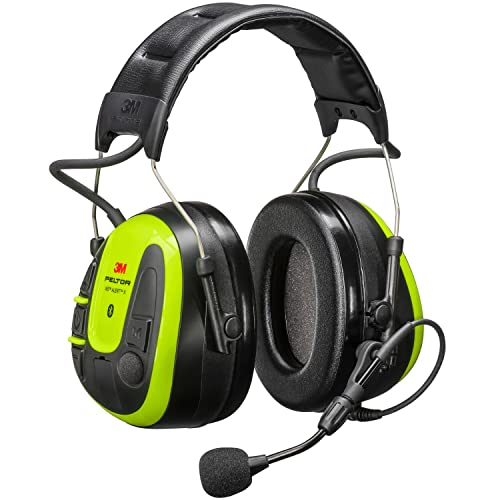 Peltor 3M WS ALERT X MRX21A4WS6 Orejera, 30 dB, Amarillo, Auriculares Bluetooth con Micrófono Boom con Cancelación de Ruido, Kit de Higiene, Recordatorio, para entornos ruidosos