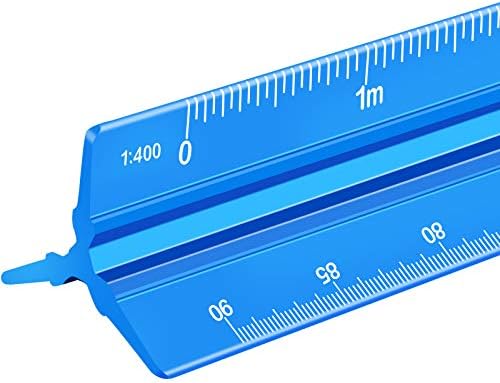 12 Inch Aluminum Architect Scale, Architectural Scale Ruler, Scale Ruler for Blueprint, Triangle Ruler, Drafting Ruler, Architect Ruler, Metal Scale Ruler, Architecture Ruler (Metric Large Scale)