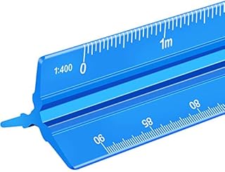 12 Inch Aluminum Architect Scale, Architectural Scale Ruler, Scale Ruler for Blueprint, Triangle Ruler, Drafting Ruler, Architect Ruler, Metal Scale Ruler, Architecture Ruler (Metric Large Scale)