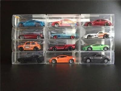 100pcs 8.2X4.3X4.1CM PVC Clear Toy Car Model 1/64 Tomica Hot Wheels Dust Proof Display Protection Box