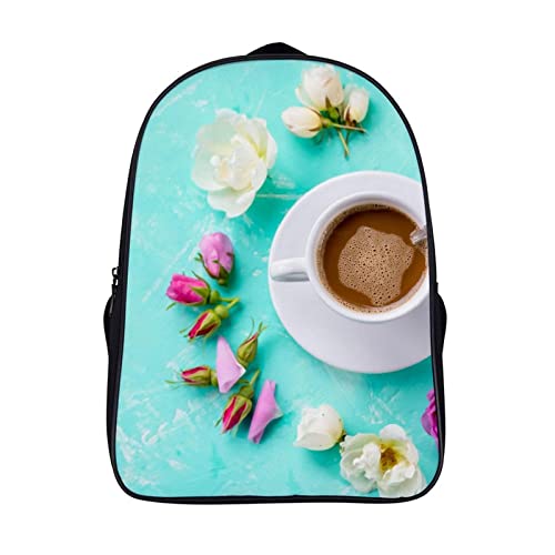 Sac à dos léger dames hommes cartable école enfant voyage café daypack 3D