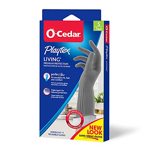 Playtex Living Reuseable Rubber Cleaning Gloves (Small, 1 Pack), Premium Protection Reusable Household Gloves
