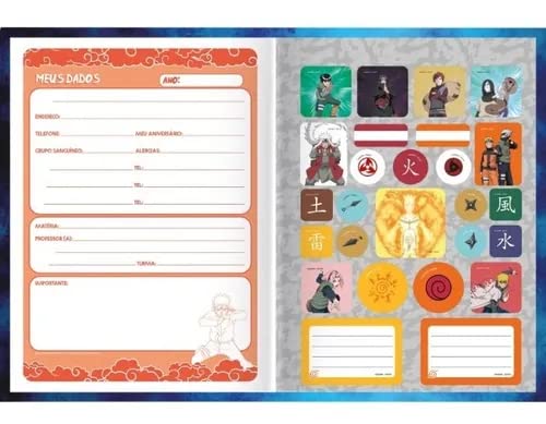 Caderno Universitário Espiral 10M Capa Dura 160 Fls Naruto