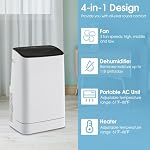 KOTEK portatif Air Conditionneur avec chaleur, jusqu'à 800 - Oui. 15000 BTU 4-in-1 AC Unité pour chambre à coucher avec swing automatique, commande APP/Remote, kit de fenêtre, mode sommeil & 24H Minuterie pour la maison & Bureau