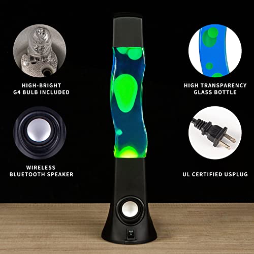 Edier Lava Lamp - 16.5 Inch Lava Lamp With Bluetooth Speaker - R39 30W Bulb Lava Lamps For Adults Night Light For Home Office Decor Great Gift For Kids Women Girls Boys Birthday (Blue With Yellow Wax) #TOP2