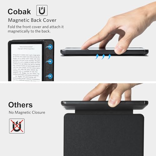 Miniatura 4 de Cobak Funda Magnética Para Kindle Paperwhite 12th Gen 2024 Y Kindle Colorsoft De 7 Pulgadas, Compatible Con Iphone Magsafe, Para Samsung, Belkin Anker Wireless Charging Pads, Auto Sleep Wake, Negro