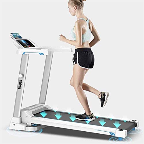 Image of Tredmills for Running Proform Treadmill Fitness Motorized Folding Running Treadmill with Wide Base Portable USB Aux Flat Folding Low Profile (White 132 * 68 * 112cm)