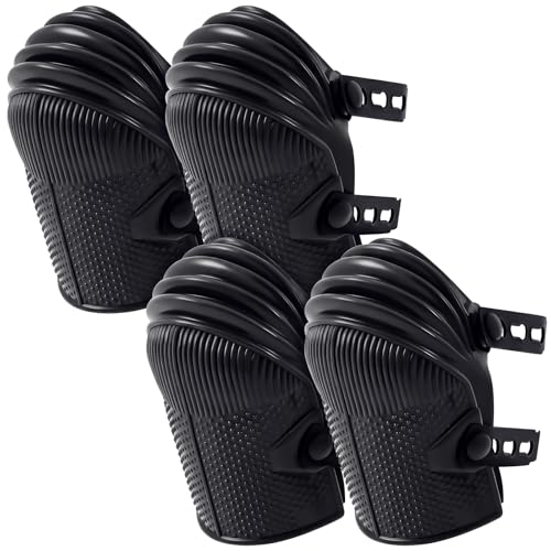 Soulchen 2 Pairs Heavy Duty Construction Knee Pads for Work, Black