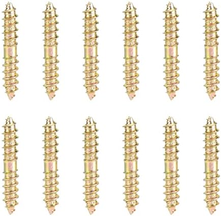 20pcs 5 * 30mm Dowel Screw Woodworking Furniture Connector Double Ended Screw Head Pointed Tail Self Tapping Screw Wood Dowel Screw Connecting Wood