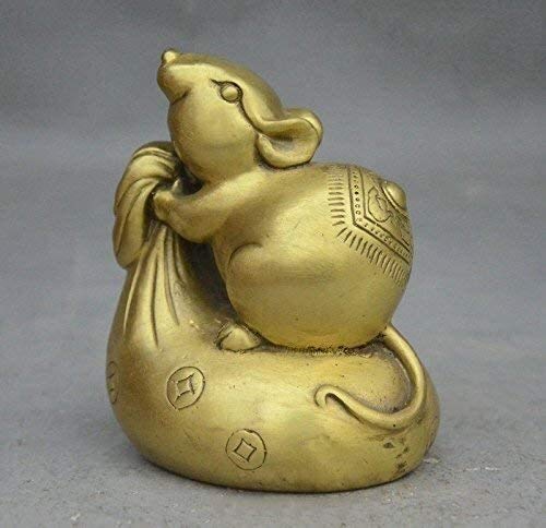 Statue animal en laiton Feng Shui ZXQUEGF fait main pour decoration bureau luxueuse