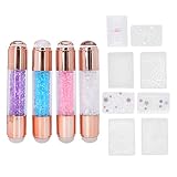 4Sets Double Heads Nail Art Stamper Manicure Stamper Kit for French Manicure Clear and White Jelly S