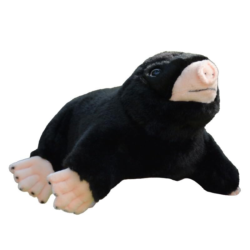 Peluche réaliste taupe noire doudou premium hypoallergénique