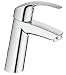 Produktbild GROHE Eurosmart Waschtischarmatur, versenkbare Kette, mittelhoher Auslauf 23323001, Silber