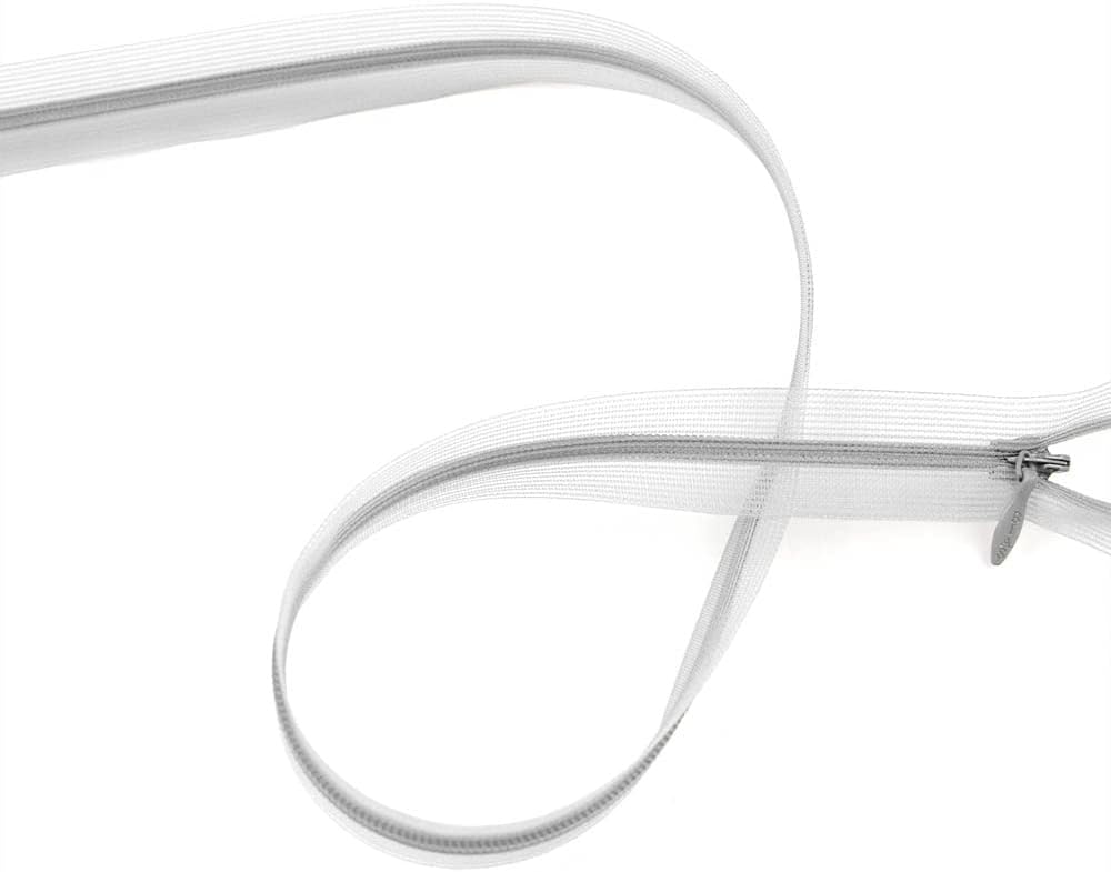 Set of 12 Transparent Invisible Zippers, 20" Length, Nude 1, Bias Bespoke Brand