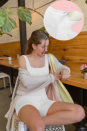 Niyokki One Piece Workout Jumpsuits For Women, Aritzia Fitted Nudie Catsuit, Bodycon Seamless Yoga Ribbed Active Romper, Workout Bodysuit(Flat Neck Jumpsuit Women White S) #TOP4