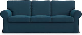 Ektorp Sofa Cover 3 Seat Replacemen for IKEA Ektorp Sofa Cover,Ektorp Couch Cover, Ektorp 3 Seater Cover Only(Dark Ocean)