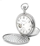 Mechanische ruhla Taschenuhr Savonette 2 Sprungdeckel Skelett Gravur mgl.5474-1