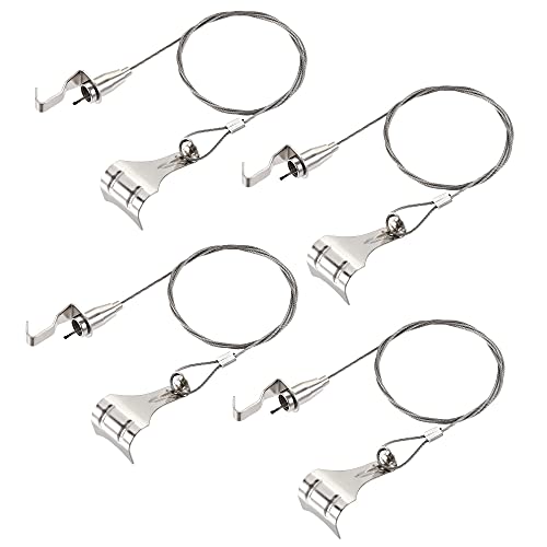 Image of uxcell Picture Hanging Wire Kit, 4Set 1M Hanging Wire with Large S-Hook for Home Picture Art Gallery Picture Display Kit, Load 66 Lbs