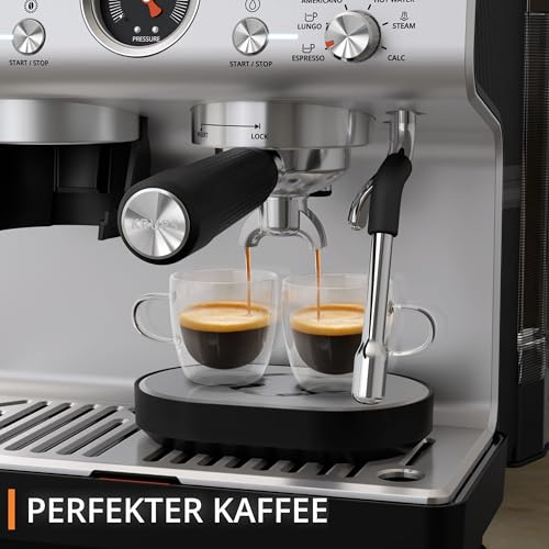 Krups Precision manuelle Espressomaschine mit Mahlwerk, intuitive Bedienfläche, Pre-Infusion-Einstellungen, Dampfdüse, schnelles Aufheizen, Schwarz/Edelstahl, XP801T10 8 Krups Precision manuelle Espressomaschine mit Mahlwerk, intuitive Bedienfläche, Pre-Infusion-Einstellungen, Dampfdüse, schnelles Aufheizen, Schwarz/Edelstahl, XP801T10