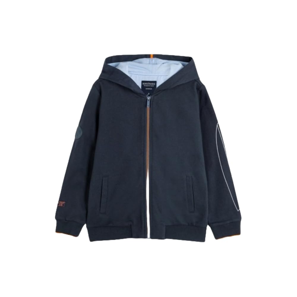Sudadera Niño Niño Niño Nukutavake 6445 – Chaqueta con capucha, cremallera frontal, manga larga, estampado retro, look casual y deportivo – Tallas 10-16 años