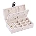 Produktbild Schmuckkästchen,Schmuck Organizer PU-Leder Schmuckkästchen Reise Schmuckkoffer Klein,Schmuckaufbewahrung für Halsketten,Armbänder,Ringe,Ohrringe - Weiß