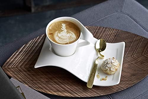 Villeroy & Boch 1024842830 New Wave Caffè Large Party Plate Saucer, Premium Porcelain, White, 22 x 17 cm