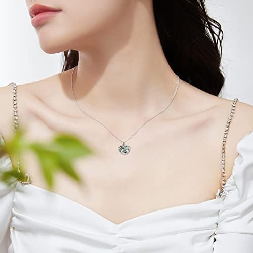 VONALA Tree of Life Urn Necklace for Ashes 925 Sterling Silver Heart Lockets Cremation Jewellery for Ashes Memory Keepsake Abalone Shell Jewellery Gifts for Women Men