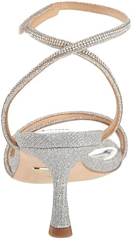 Badgley Mischka Women's Ultra Kitten Heel Sandal Heeled, Silver, 9 | Image 2