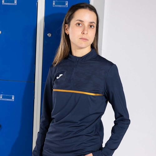 Joma Sweat-Shirt de Running pour Femme, 2XS-XL, Manches Longues, Doublure Thermique et Demi-Zip, idéal pour l'entraînement en extérieur, Record III