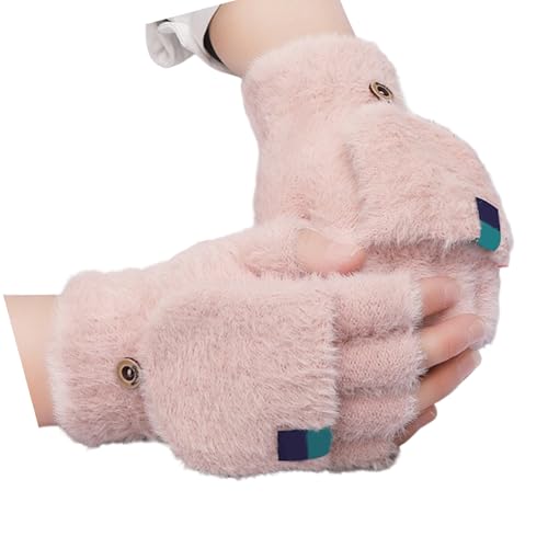 Qsvbeeqj Moufles multi-usages en peluche avec couverture ouverte, gants d'hiver pour hommes et femmes, amateurs de plein air, gants chauds d'intérieur, gants de voyage et de sport, C, taille unique – vue 6