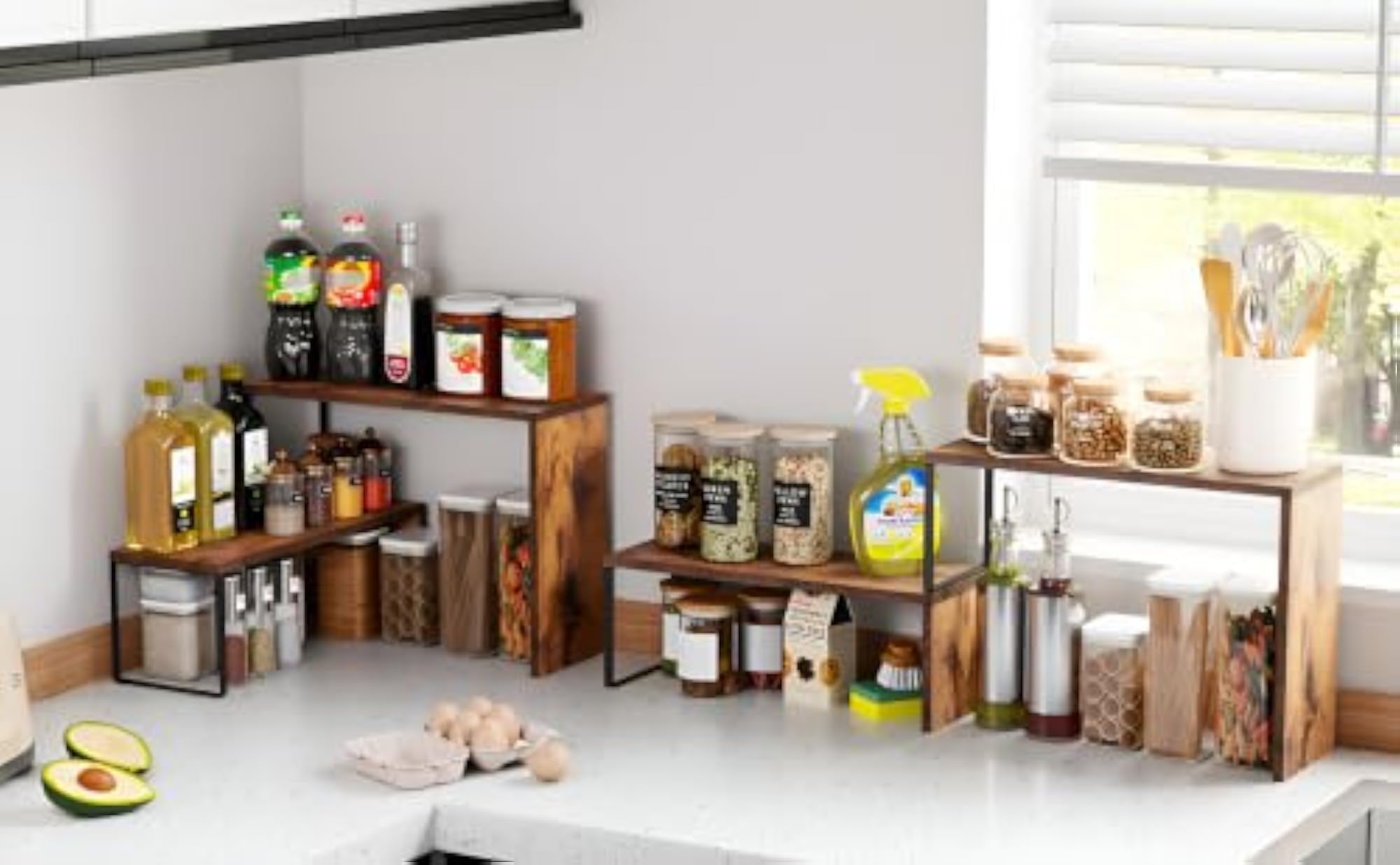 Expandable Spice Rack Counter Organizer for Kitchen