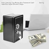 Piggy Bank, Safe Bank, Cash Can Bank, pudełko oszczędzające pieniądze z blokadą i 2 klucze, oszczędzając słoik dla osób dorosłych w banku zabawek (Black)