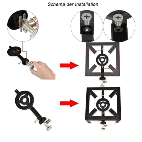 TABODD 8KW Gaskocher Hockerkocher, Industrial Hockerkocher inkl. 1,5 m Propan-Gas-Schlauch & 50 mbar Propan Druckminderer für Camping, Outdoor, nur für die Verwendung im Freien