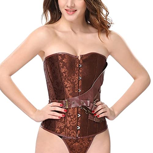 Corsé clásico retro con huesos de acero y jacquard para soporte de abdomen
