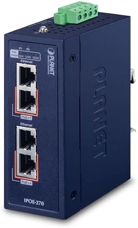 Inyector Hub PoE++ Industrial IPOE-270 de 2 puertos, Multi-Gigabit, estándar IEEE 802.3bt (-40 a 75 °C) miniatura 1