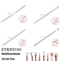 ZTRHYOO Blackhead Remover Pimple Comedone Extractor Tool Best Acne Removal Kit - Treatment for Blemish, Whitehead Popping, Zit Removing for Risk Free Nose Face Skin with Case (Rose) — image 4