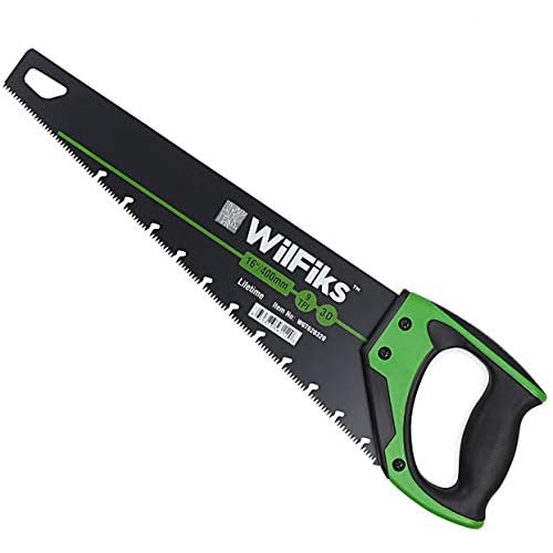 WilFiks 16” Pro Hand Saw, Perfect for Sawing, Trimming, Gardening, Pruning & Cutting Wood, Drywall, Plastic Pipes & More, Razor Sharp Blade, Comfortable Ergonomic Non-Slip Handle