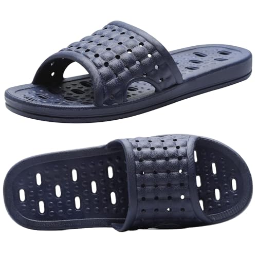 Quick Drying Shower Slippers non-slip Bathroom Slippers Drain Holes Shower Shoes for Women and Men Dorm pool gym